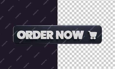 Premium PSD | Order now button in 3d rendering