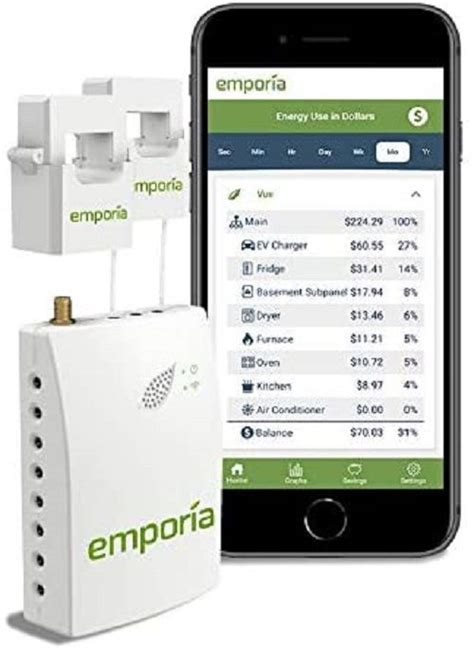 Emporia Smart Home Energy Monitor | Real Time Electricity Monitor/Meter | Solar/Net Metering ...