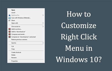 Add or Delete Items from Right-Click Context Menu in Windows – WebNots