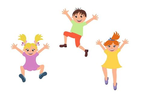 Happy kids jumping isolated | Happy kids, Children illustration, Cute kids