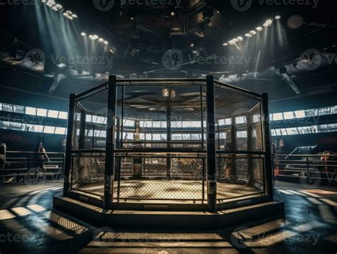 In the fighting cage Interior view of sport arena Created with technology. 24531923 Stock Photo ...