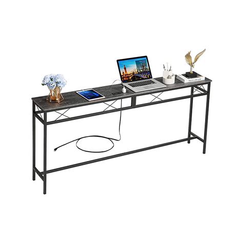 Extra Long Narrow Sofa/Console Table with Charging Station & Power Outlet and USB Ports – Collection