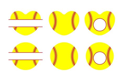 Softball Heart Vector Art, Icons, and Graphics for Free Download