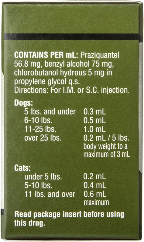 PRAZIQUANTEL Injectable Solution for Dogs & Cats, 10-mL vial - Chewy.com