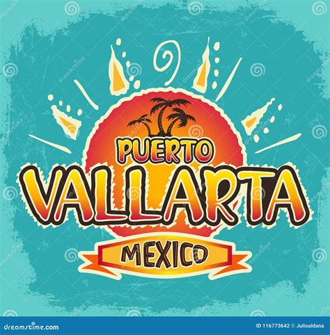 Puerto Vallarta Mexico - Vector Icon, Emblem Design Stock Vector ...