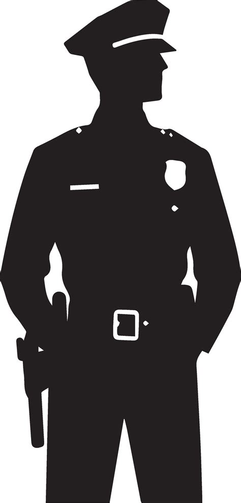 Minimal Police icon vector silhouette, white background, fill with ...