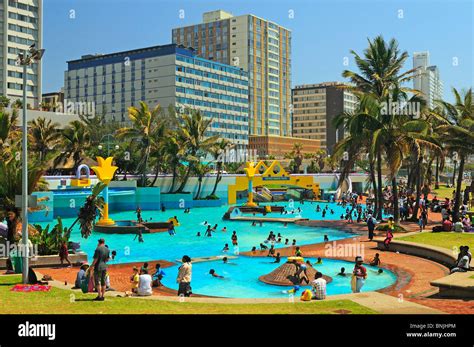 South Beach Pool Durban city Kwazulu Natal South Africa. Tourists ...