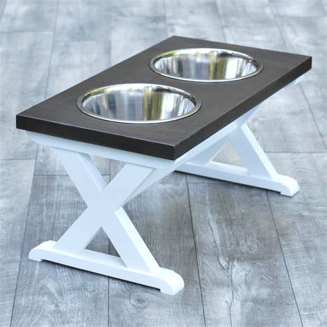 Large Elevated Dog Bowl Stand - X Pattern Farmhouse Table - Raised Dog Feeder | Tazones para ...