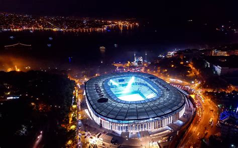 Download wallpapers Vodafone Park, night, aerial view, football stadium ...