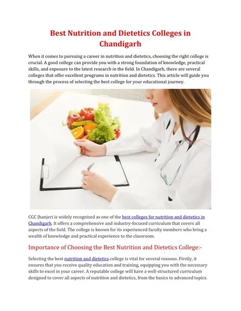 PPT - Best Nutrition and Dietetics Colleges in Chandigarh PowerPoint ...