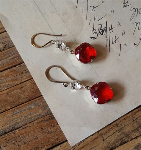 Ruby Red Earrings – 1900 House and Home