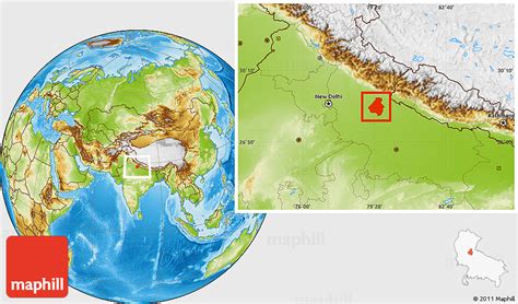 Physical Location Map of Bareilly