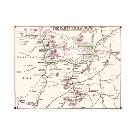 Vintage Map Cambrian Railway - Cambrian - T-Shirt | TeePublic