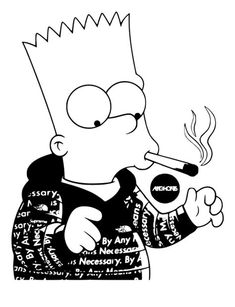 Gangster Bart Simpson Smoking Weed