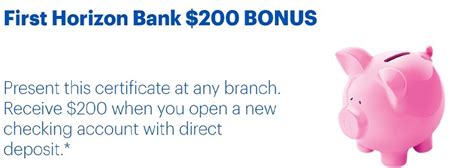 First Horizon Bank Promotions: $150, $200, $300, $400, $450 Checking ...