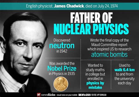 Nobel laureate james chadwick, who discovered the neutron, passed away on july 24, 1974 ...