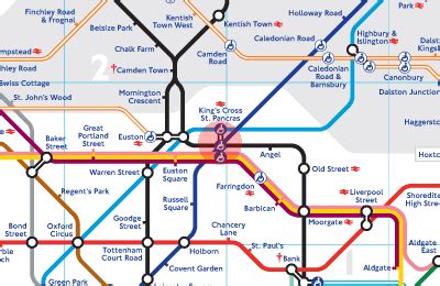 King's Cross station map - London Underground Tube