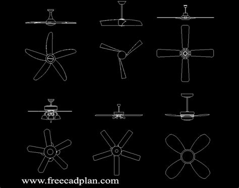 Ceiling Fans DWG CAD Block in Autocad , download - free cad plan