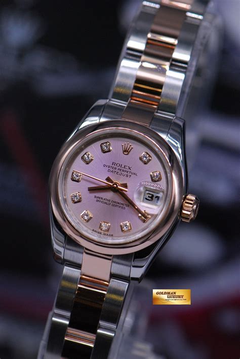 [SOLD] ROLEX OYSTER PERPETUAL DATEJUST 26mm HALF-ROSE GOLD DIAMOND DIA ...