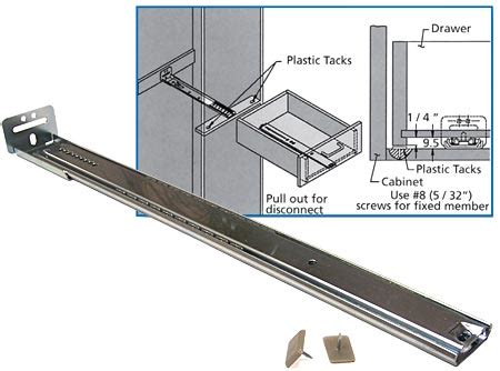 US Futaba DS3508-14 - 14-3/4" (375mm) Center Mount Drawer Slide - (Each ...