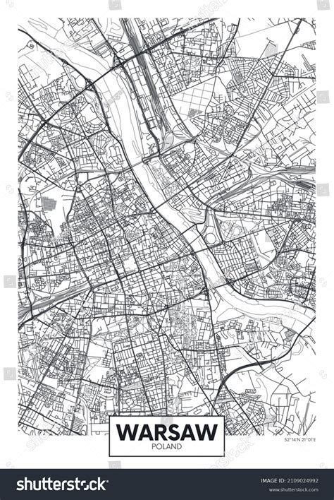 City Map Warsaw Travel Vector Poster Stock Vector (Royalty Free ...