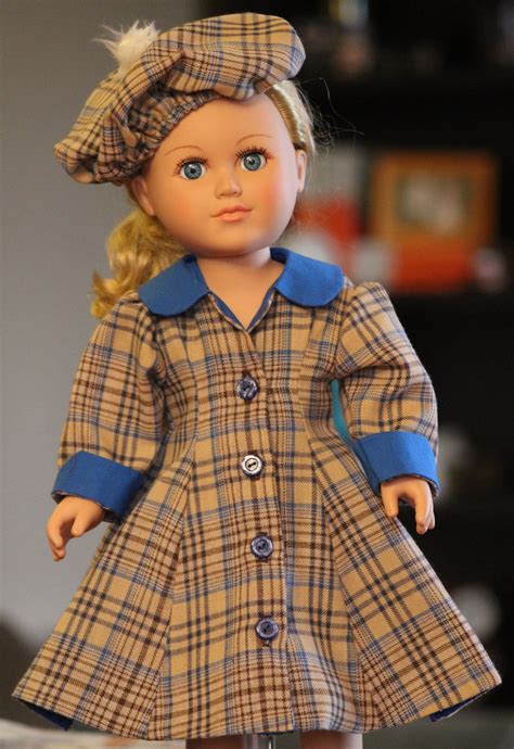 Fully lined coat and hat in three patterns. 18" Doll Clothes, Doll Clothes, American Girl, Our ...