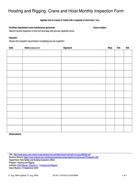 Rigging Inspection 2009-2024 Form - Fill Out and Sign Printable PDF Template | airSlate SignNow