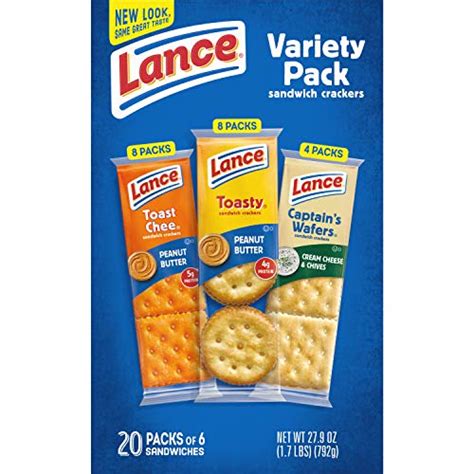 Lance Sandwich Crackers, Variety Pack with ToastChee and Toasty with ...