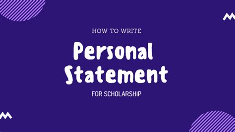 How to Write a Good Personal Statement for a Scholarship ( 7 PDF Sample Examples ...