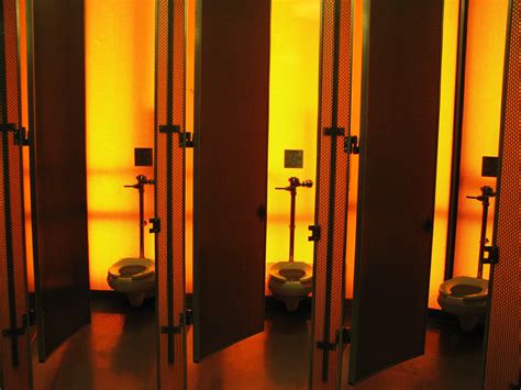 Orange bathrooms | The other side of the bright orange hallw… | Flickr