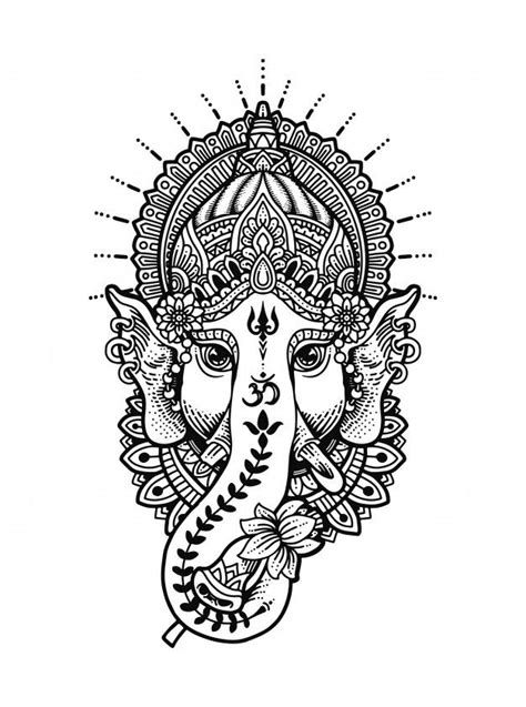 Premium Vector | Mandala ganesha head coloring book | Desenho de ...