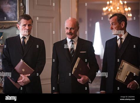 THE CROWN, Charles Edwards (left), David Rintoul (center), 'Margaretology', (Season 3, ep. 302 ...