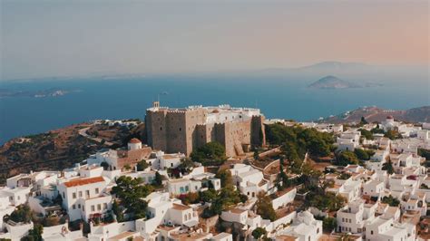 Isle Of Patmos Bible Greece Castle Travel Stock Footage SBV-337947992 ...