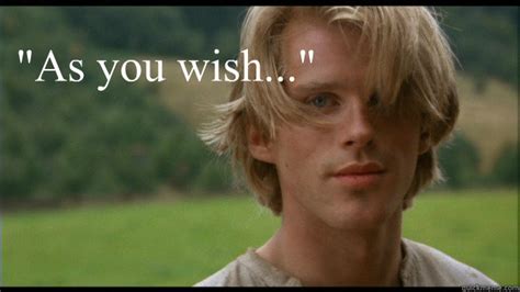 "As you wish..." - Princess Bride - quickmeme