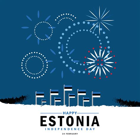 Estonia independence day vector illustration with national flags and ...