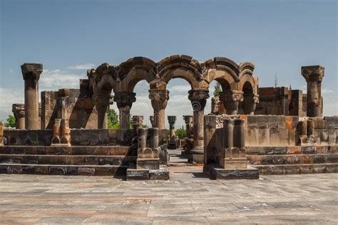 Ruins of the Medieval Zvartnots Cathedral Stock Photo - Image of mount, ruin: 92696400