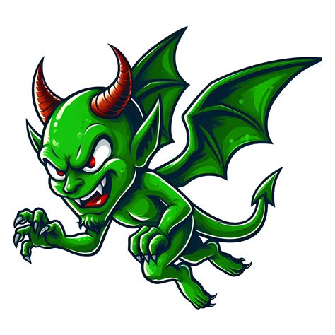 AI generated green devil cartoon character 38888198 PNG