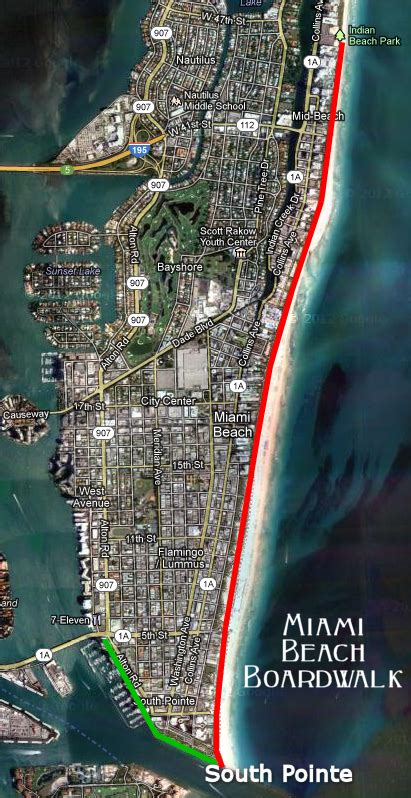 Miami Beach Boardwalk Map