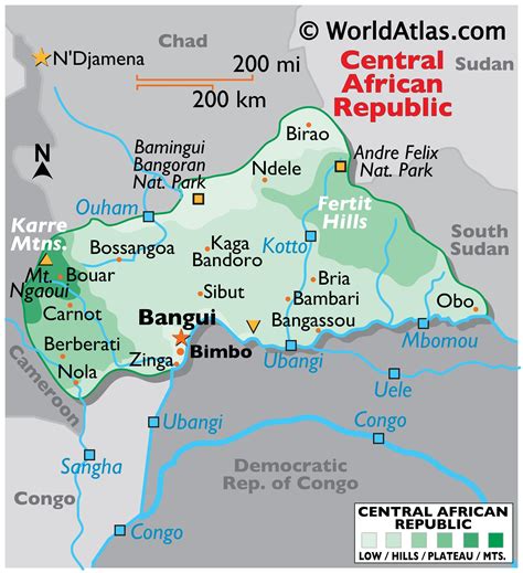 Central African Republic Map / Geography of Central African Republic ...