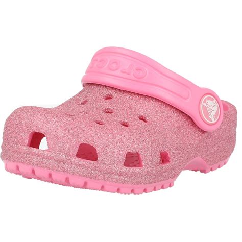 Crocs Kids Classic Glitter Clog Pink Lemonade Croslite - Clogs Sandals ...