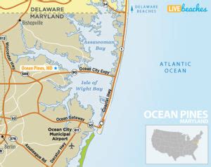 Map of Ocean Pines, Maryland - Live Beaches