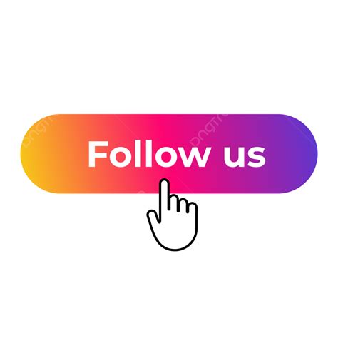 Follow Us Instagram Vector Design Images, Follow Us On Instagram Tab Button Icon With Hand ...