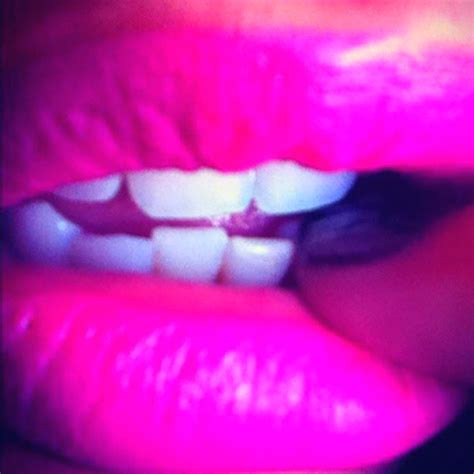 Neon pink lipstick