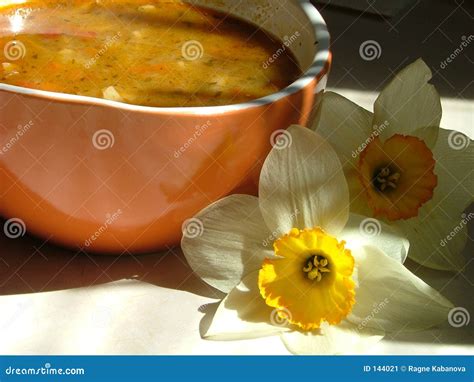 Morning soup stock image. Image of narcissus, tasty, broth - 144021