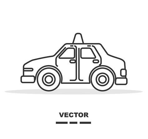 Line art taxi in black and white colour 19528138 Vector Art at Vecteezy