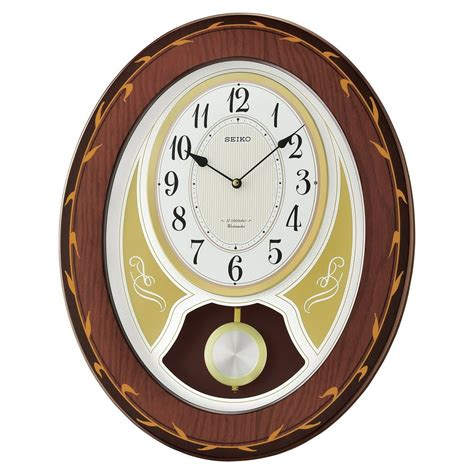 Seiko Melodies in Motion Musical Wall Clock with Swinging Pendulum ...