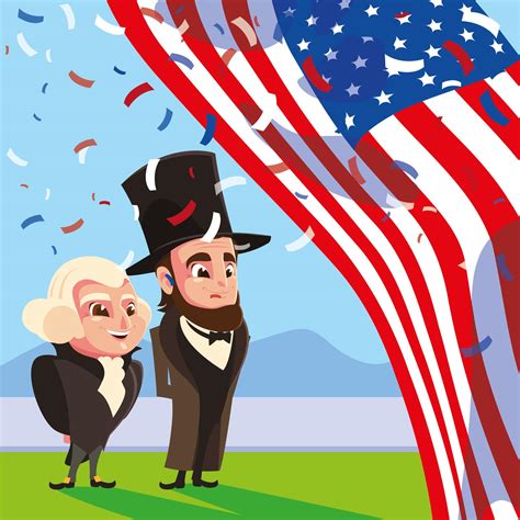 cartoon of presidents george washington and abraham lincoln, president ...