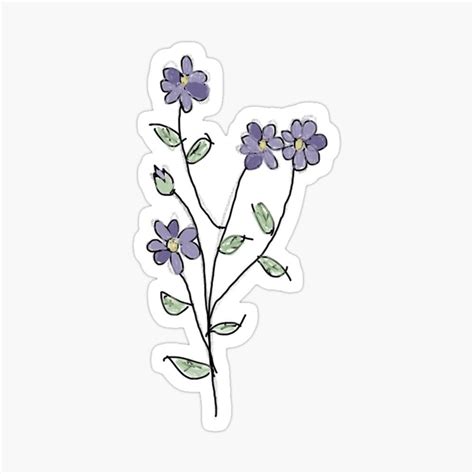 "Cute Purple Flowers" Sticker for Sale by Doodl3nthusiast | Purple ...