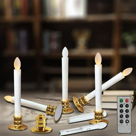 Flameless Taper Candles with Remote and Timer Electric Window Candles ...