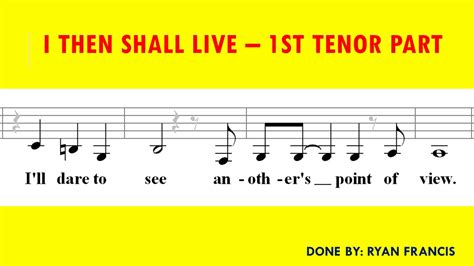 I Then Shall Live - 1st Tenor Part (Notes) - YouTube